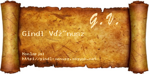 Gindl Vénusz névjegykártya